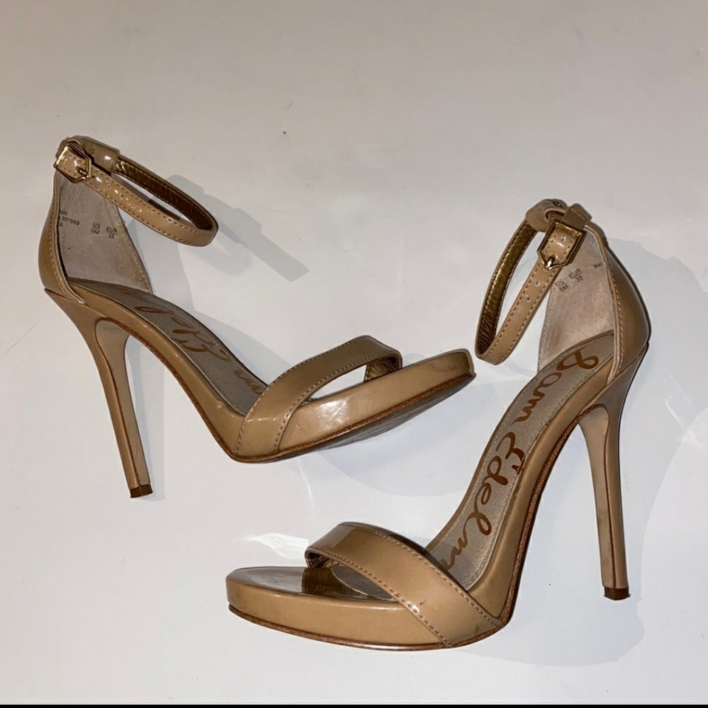 Sam Edelman tan ankle strap heels 5